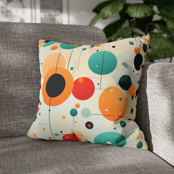 Retro Polka Dots Spun Polyester Square Pillowcase