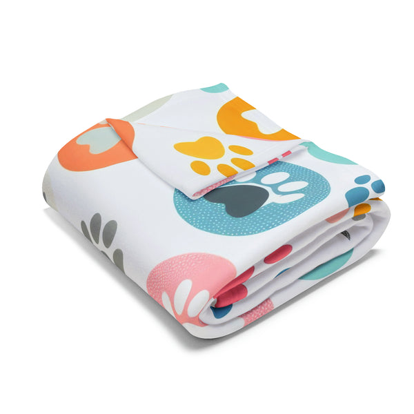 Dog Paw Arctic Fleece Throw Blanket