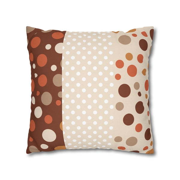 Warm Color Polka Dots Spun Polyester Square Throw Pillowcase