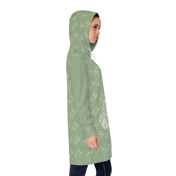 Spring Green Pearl Women's Hoodie Dress