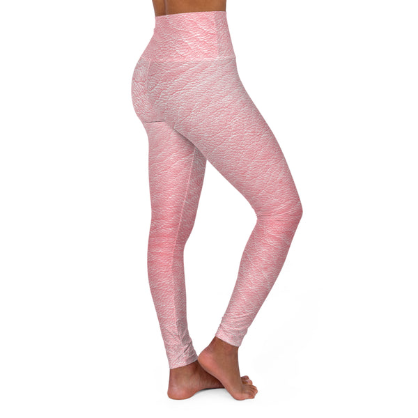 Pink Faux Leather High Waisted Yoga Leggings