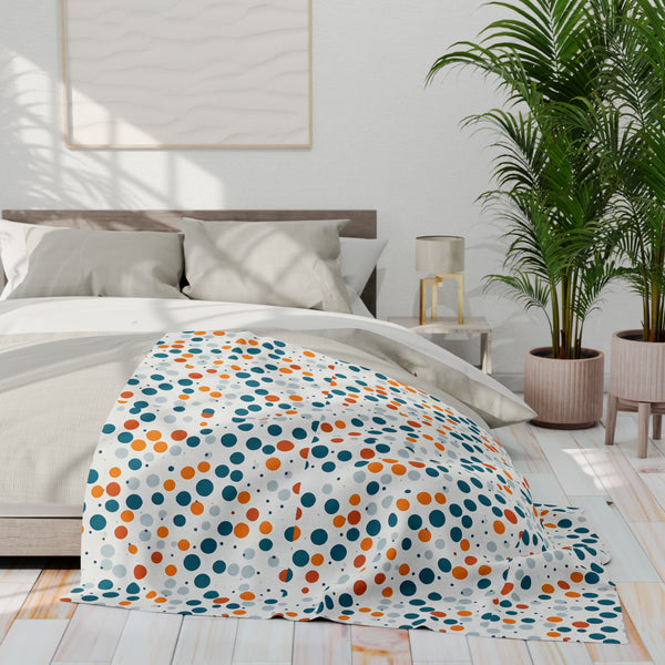 Spring Polka Dots Arctic Fleece Throw Blanket