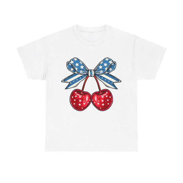 July 4th Cherry Women Heavy Cotton Tee