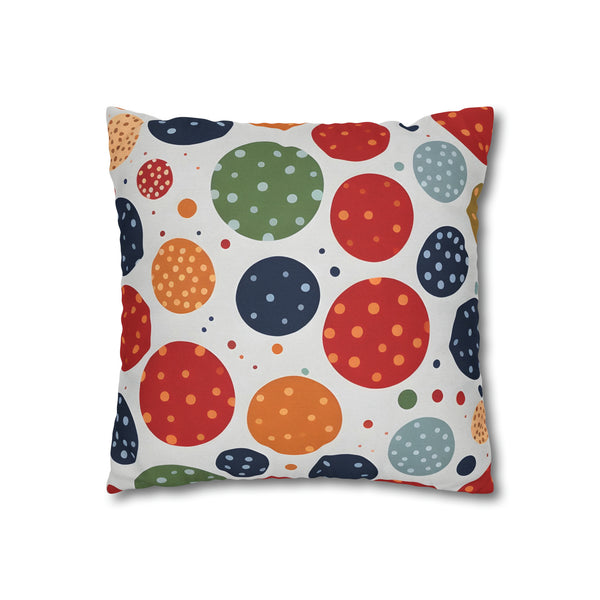 Rich Polka Dots Spun Polyester Square Pillowcase