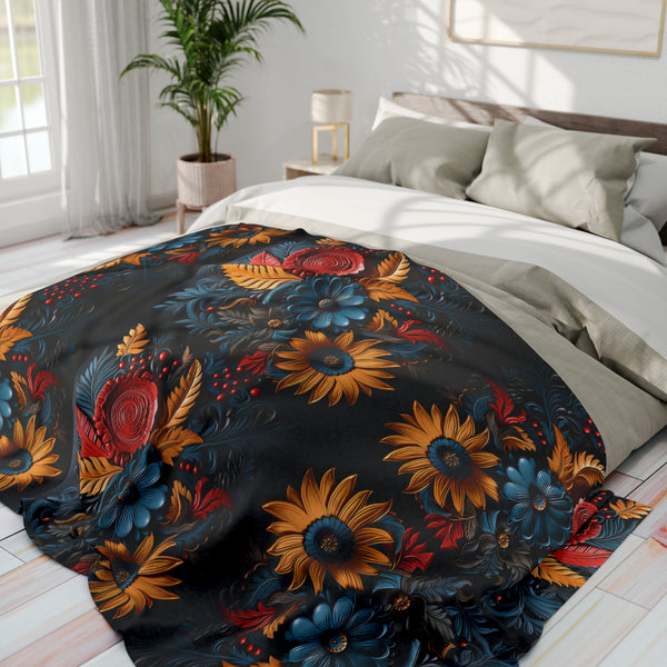 3D Flower 2.0 Arctic Fleece Throw Blanket