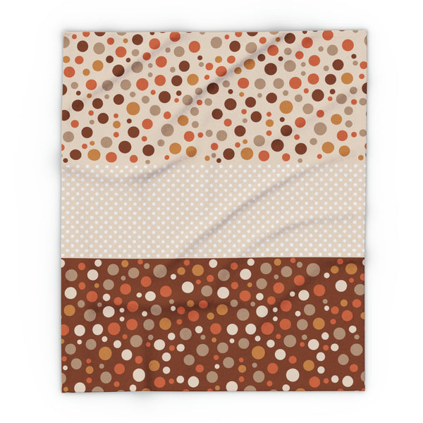 Warm Color Polka Dots Arctic Fleece Throw Blanket