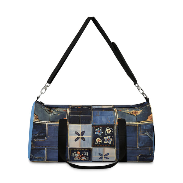 Denim Print Duffel Gym Bag