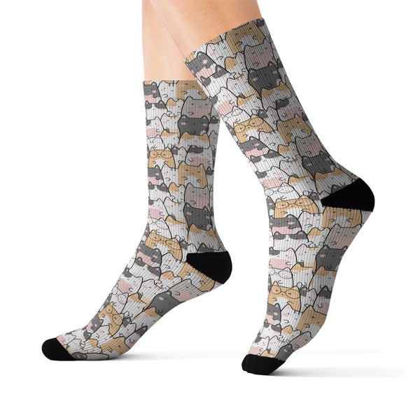 Group Cat Sublimation Woman Socks