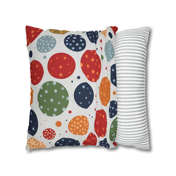 Rich Polka Dots Spun Polyester Square Pillowcase