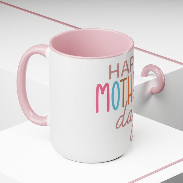 Happy Mother's Day Two-Tone Coffee Mugs Cup, 15oz