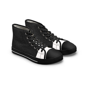 White/Black Women's High Top Sneakers