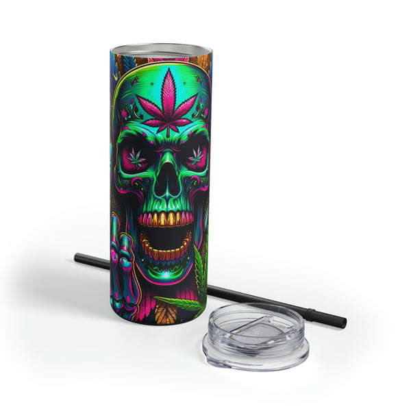 Skull Weed Maars Maker Skinny Matte Tumbler, 20oz