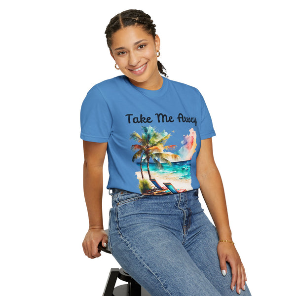 Take Me Away Plus Size Woman Garment-Dyed T-shirt