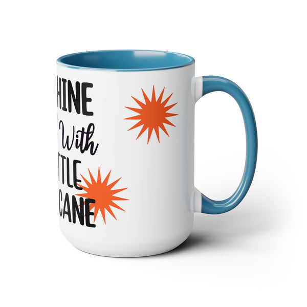 "Sunshine Mixed With A Little Hurricane" Mother's Day Two-Tone Coffee Mugs Cup, 15oz