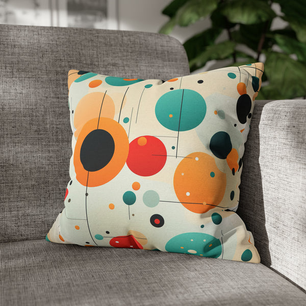 Retro Polka Dots Spun Polyester Square Pillowcase