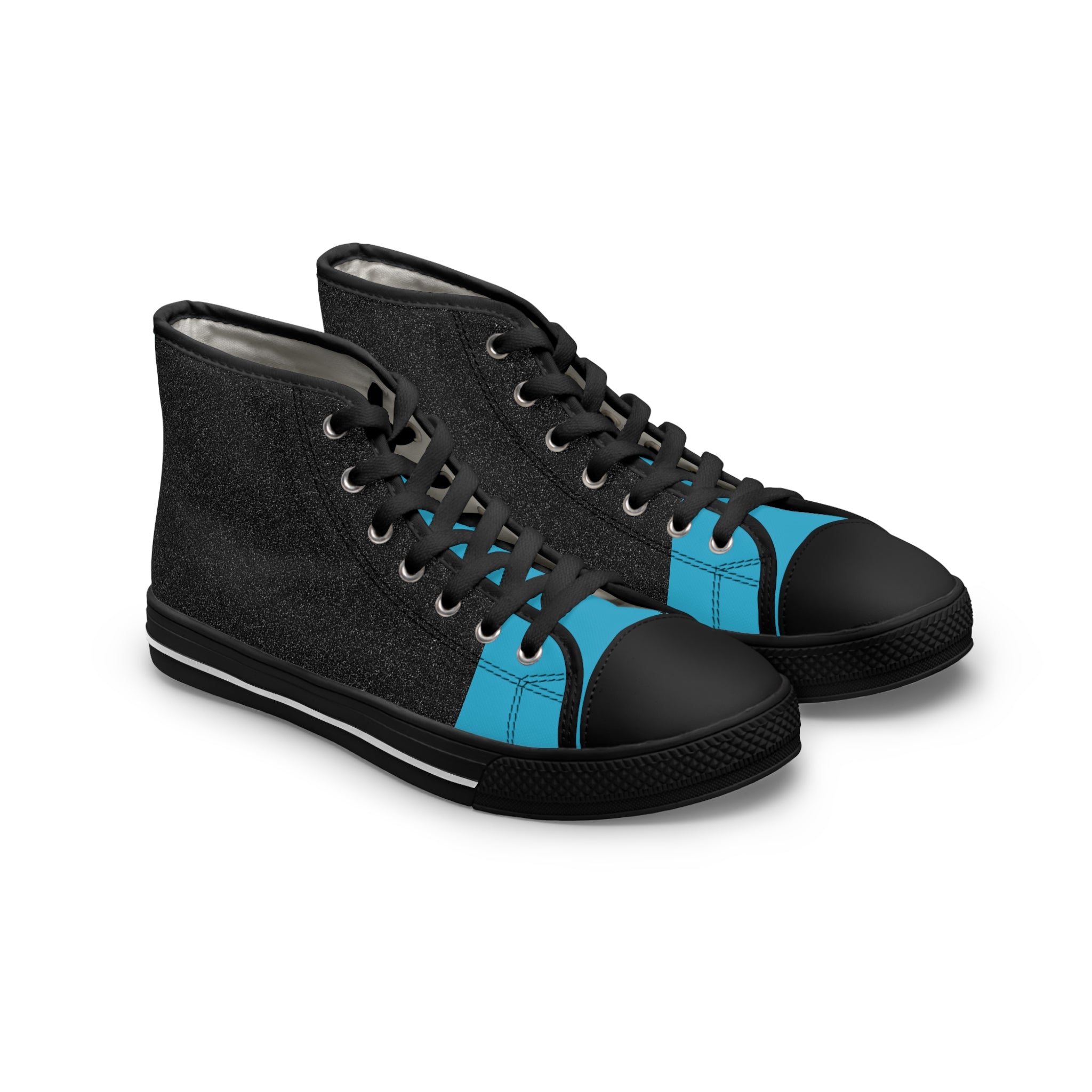 Teal/Black Women's High Top Sneakers