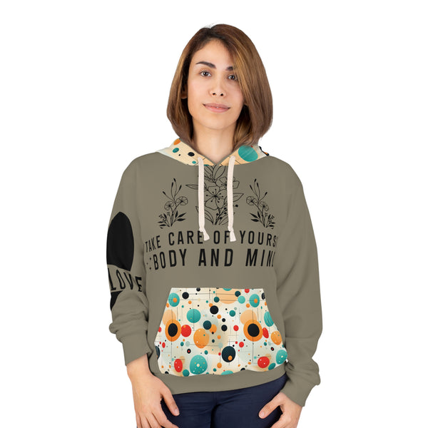 "Self Love" Polka Dots Woman's Pullover Hoodie