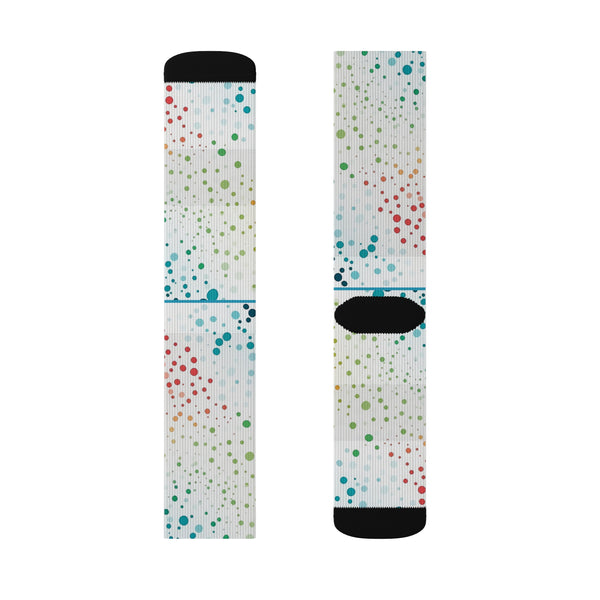 White Polka Dots Sublimation Woman Socks