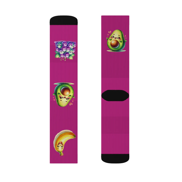 Kawaii Fruit Food  Sublimation Woman Socks