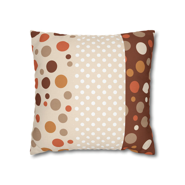 Warm Color Polka Dots Spun Polyester Square Throw Pillowcase