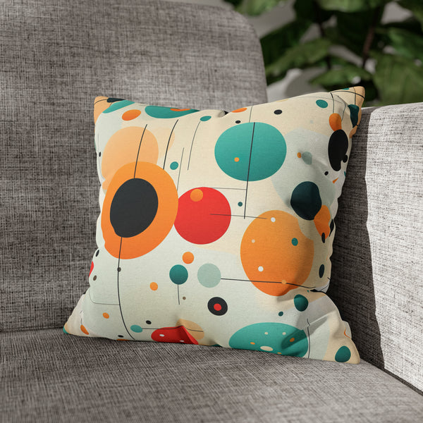 Retro Polka Dots Spun Polyester Square Pillowcase