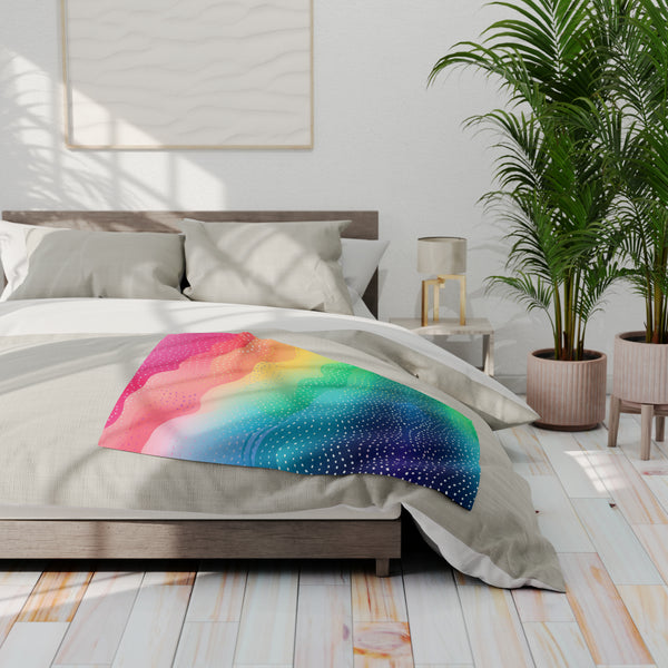 Rainbow Dots Arctic Fleece Throw Blanket