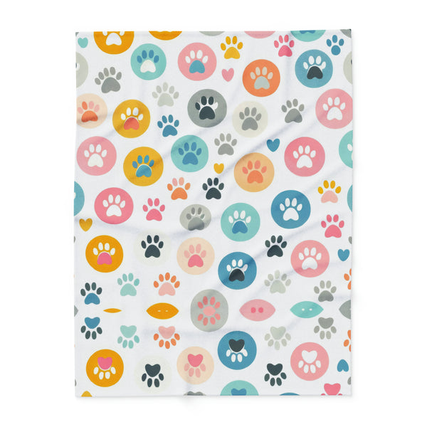 Dog Paw Arctic Fleece Throw Blanket