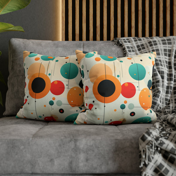 Retro Polka Dots Spun Polyester Square Pillowcase