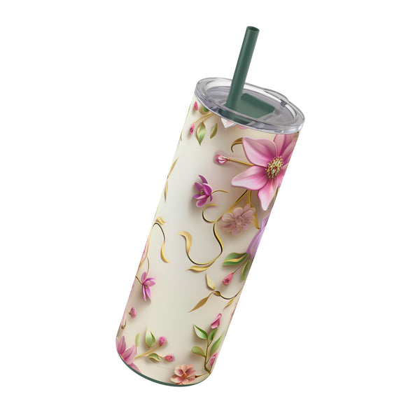 3D Flowers Maars Maker Skinny Matte Tumbler, 20oz