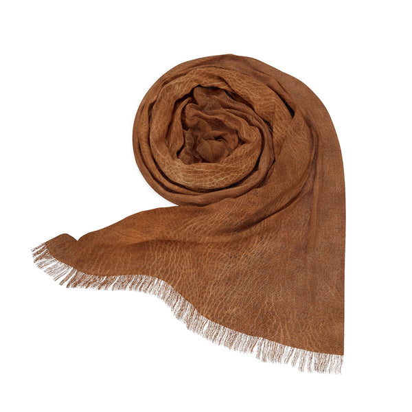 Faux Light Brown Leather Light Woman Scarf