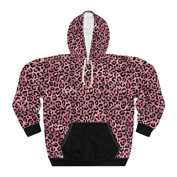 Pink Cheetah Woman Pullover Hoodie