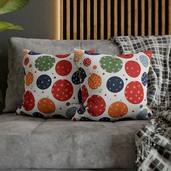 Rich Polka Dots Spun Polyester Square Pillowcase