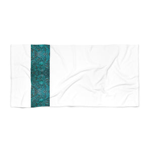 Teal Flower Beach Bath Towel 30" x 60"