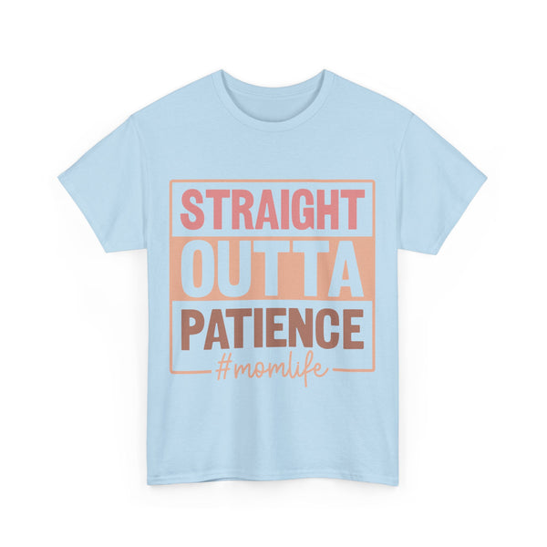 "Straight Outta Patience - Mom Life" Plus Size Women Heavy Cotton Tee T-Shirt