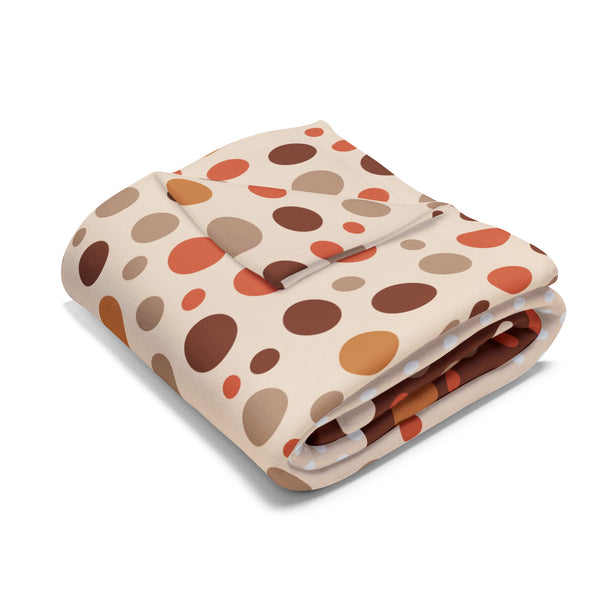 Warm Color Polka Dots Arctic Fleece Throw Blanket