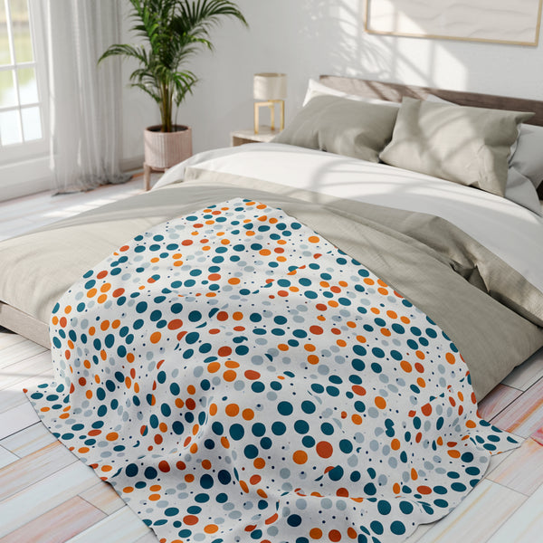 Spring Polka Dots Arctic Fleece Throw Blanket