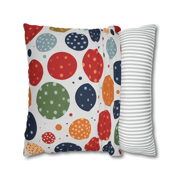 Rich Polka Dots Spun Polyester Square Pillowcase