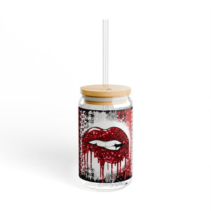 I love you Lips Sipper Glass, 16oz