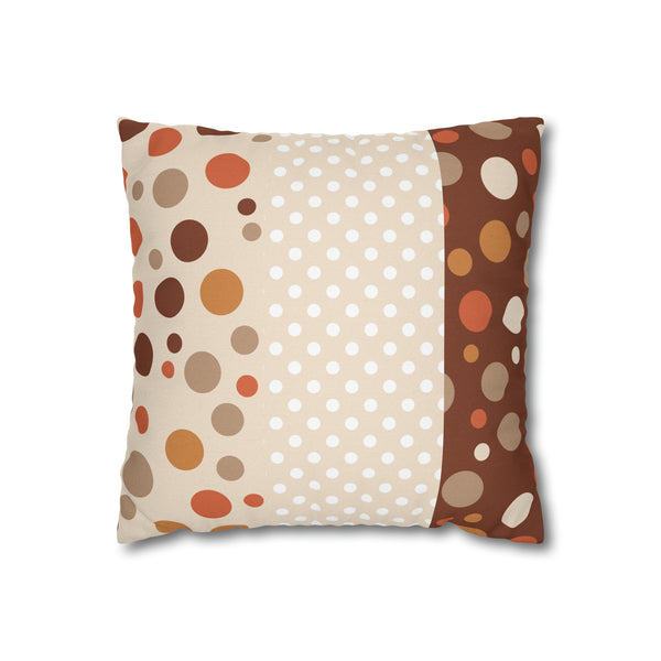 Warm Color Polka Dots Spun Polyester Square Throw Pillowcase