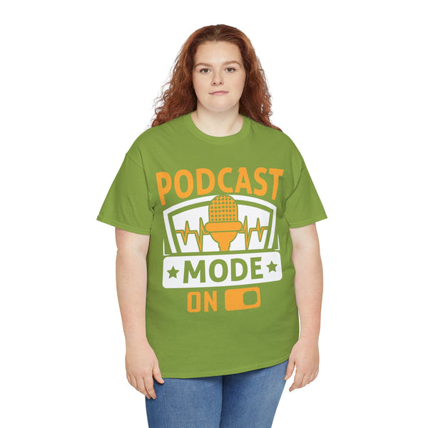 Podcast Mode On Plus Size Woman Heavy Cotton Tee