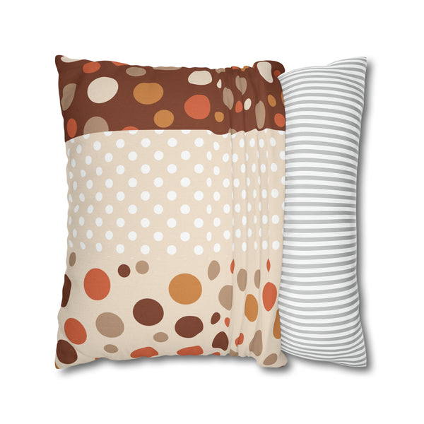 Warm Color Polka Dots Spun Polyester Square Throw Pillowcase