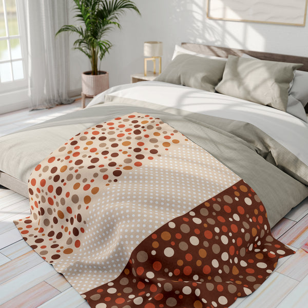 Warm Color Polka Dots Arctic Fleece Throw Blanket