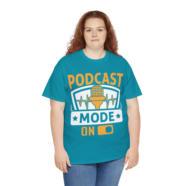 Podcast Mode On Plus Size Woman Heavy Cotton Tee