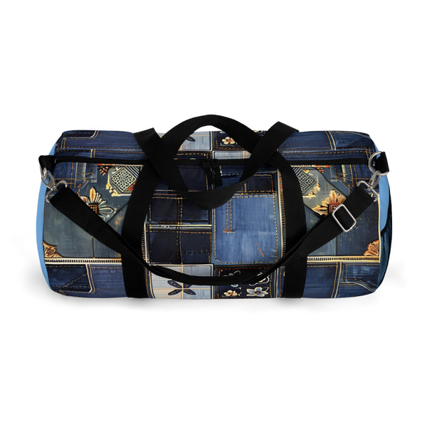 Denim Print Duffel Gym Bag