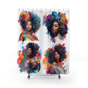 Melanin Ladies Shower Curtains