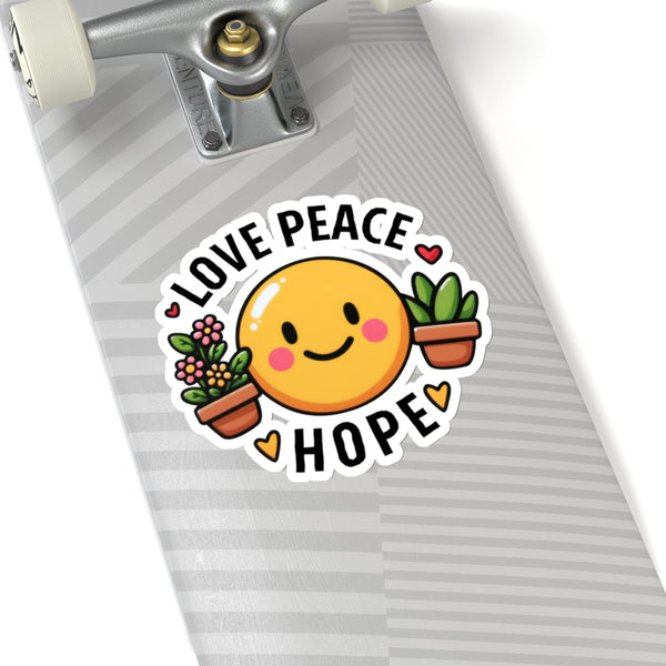 Love, Peace & Hope Kiss-Cut Stickers