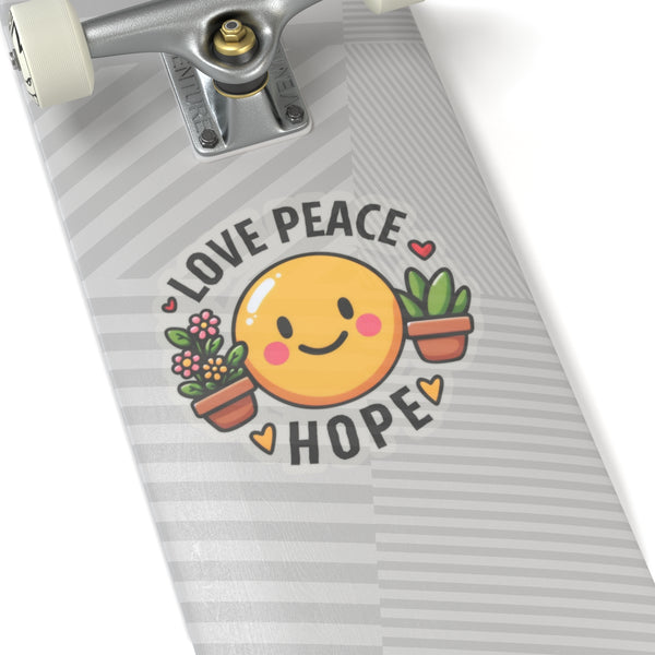 Love, Peace & Hope Kiss-Cut Stickers