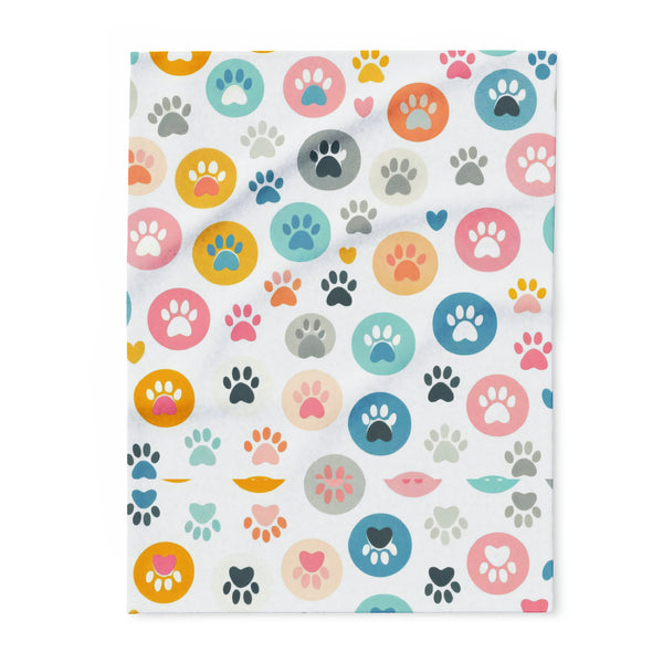 Dog Paw Arctic Fleece Throw Blanket