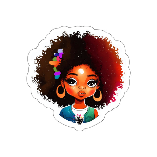 Afro-haired Girl Kiss-Cut Stickers