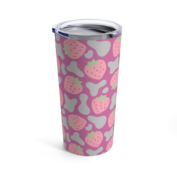 Strawberry Cow Print Tumbler 20oz Cup